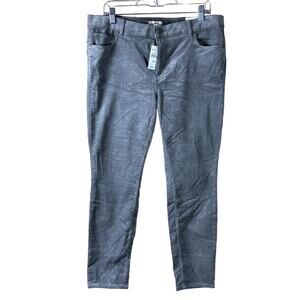 Loft Modern Skinny NWT Women Sz 14 Petite Soft Gray Corduroy Casual Trendy Pants